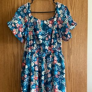 Squre neck floral dress